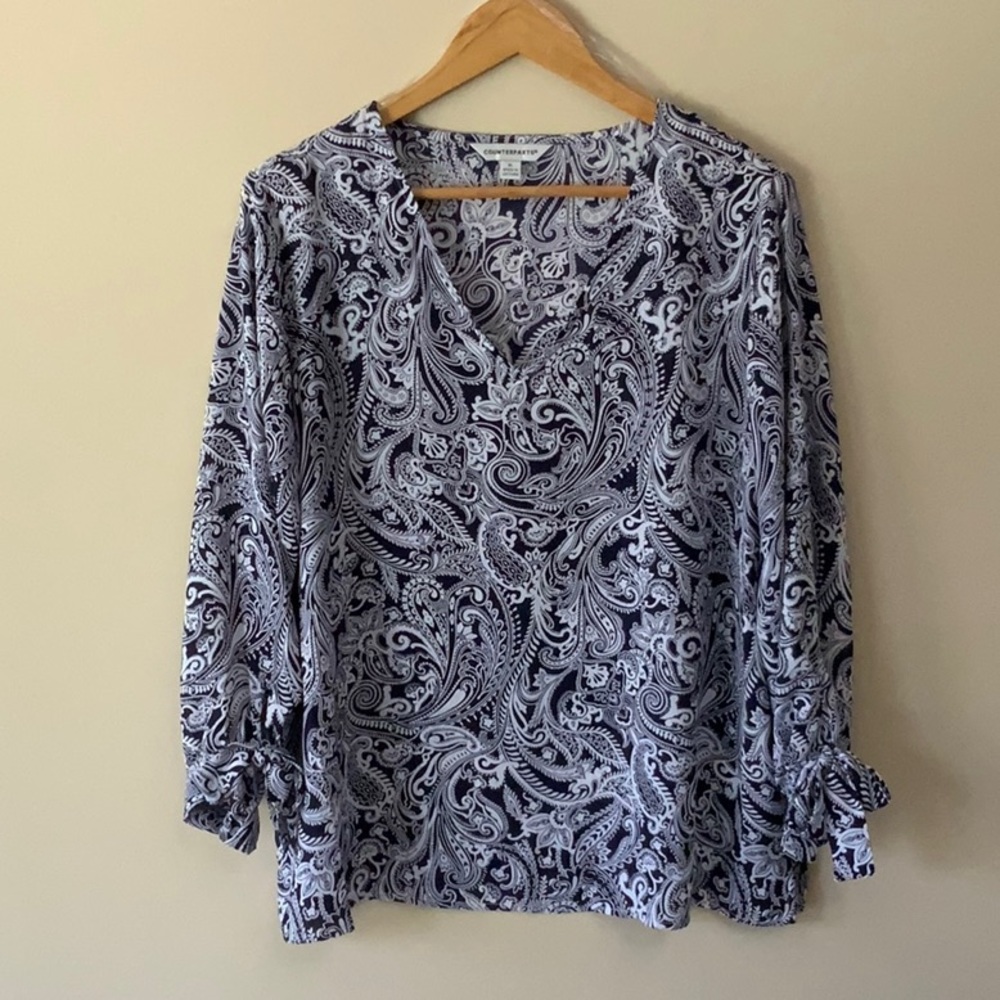 Counterparts Paisley Print Women's Top - Black and White